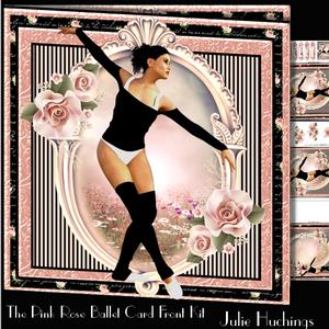 The Beautiful Pink Rose Ballet Card Front Kit