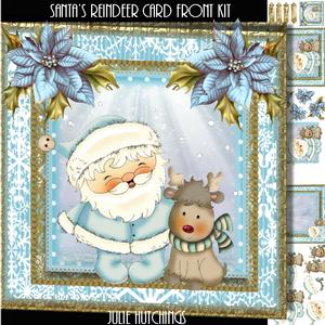 Santa's Reindeer Card Front Kit