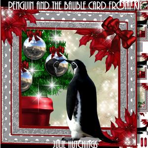 The Penguin and the Bauble Card Front Kit