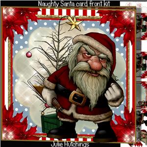 Naughty Santa Card Front Kit