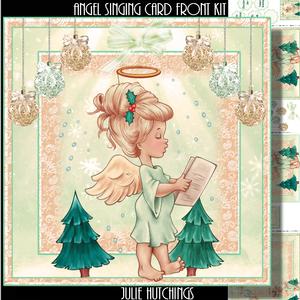Cute Angel Singing Card Front Kit