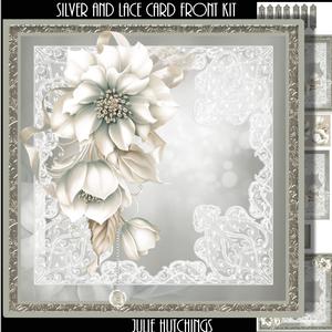 Beautiful Silver and Lace Card Front Kit