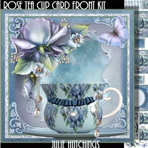 The Rose Tea Cup Card Front Kit