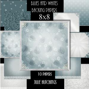 Bues and Whites 8x8 Background Papers