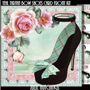 The Teal Tartan Bow Shoes Card Front Kit