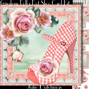 The Gingham Polka Dot Shoes Card Front Kit