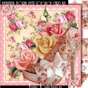 Beautiful Floral Peep Toe Shoe Card Front