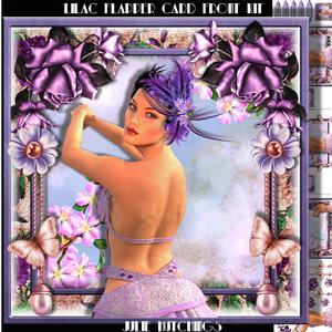 Lilac Flapper Card Front Kit