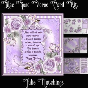 Lilac Rose Verse Card Front Kit