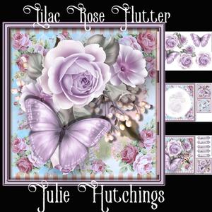 Lilac Rose Flutter Card Front Kit