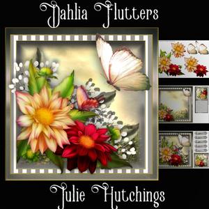 Dahlia Flutters Card Front Kit