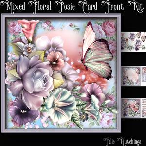 Mixed Floral Posie Card Front Kit