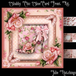 The Shabby Chic Rose Shoe Card Front Kit