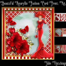 Beautiful Amaryllis Fashion Card Front Kit