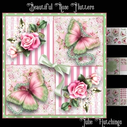 Beautiful Rose Flutters Card Front Kit