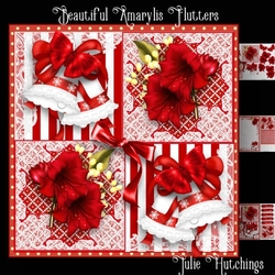 Beautiful Amaryllis Flutters Card Front Kit