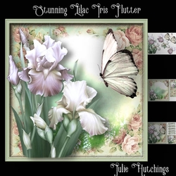 Gorgeous Lilac Iris Flutter Card Front Kit