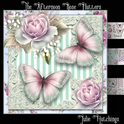 The Afternoon Rose Flutters Card Front Kit