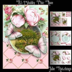 A5 The Shabby Chic Roses Card Front Kit
