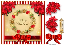 Poinsettia Wreath Card Topper 8x8