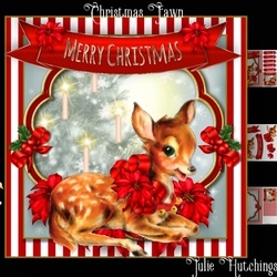 The Christmas Fawn card front kit