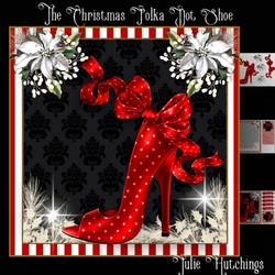 The Christmas Polka Dot Shoe Card Front Kit