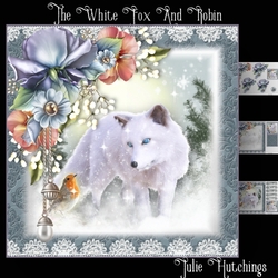 The White Fox and Robin Card Front  Kit