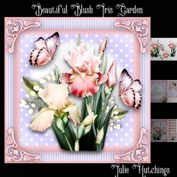 Beautiful Blush Iris Garden Card front Kit