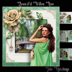 Beautiful Willow Rose Card Front Kit