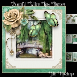 Willow Rose Flutters Card Front Kit