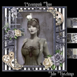 Steampunk Rose Card Front Kit