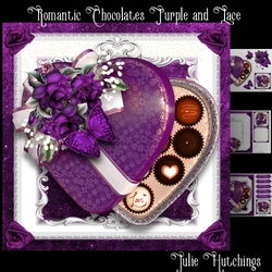 Romantic Chocolates Purple Lace Card Front Kit