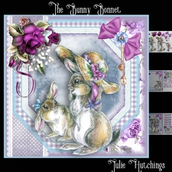 Bunny Bonnet Card Front Kit