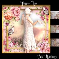 Flapper Rose Card Front Kit