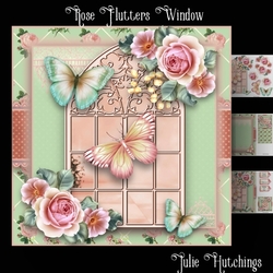Rose Flutters Window Card Front Kit