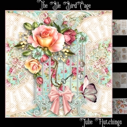 The Shabby Chic Blue Birdcage Card Front Kit