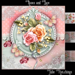 Roses and Lace Card Front Kit