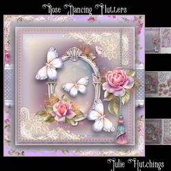 Rose Dancing Flutters Card Front Kit
