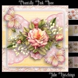 Chantilly Pink Rose Card Front Kit