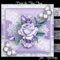 chantilly Lilac Rose Card Front Kit