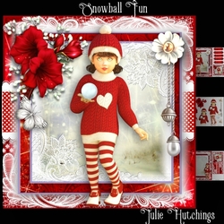 Snowball Fun Card Front Kit