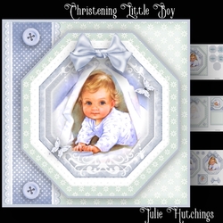 Christening Baby Boy Card Front Kit