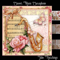 Sweet Music Saxaphone Card Front Kit