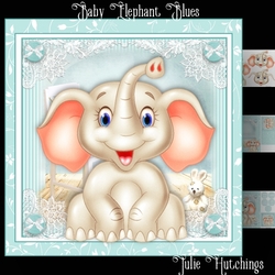 Baby Elephant Blues Card Front Kit