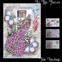 A5 Lilac Flutters Card Front Kit