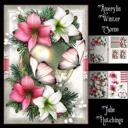 Amaryllis Winter Scene A5 Card Front Kit