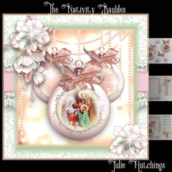 The Nativity Baubles Card Front Kit