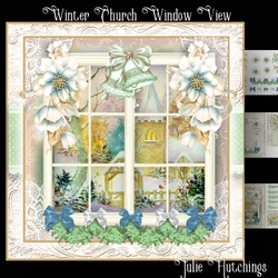 Winter Church Window View Card Front Kit