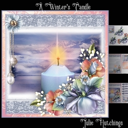 A Winters Candle Card Front Kit