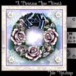 The Christmas Rose Wreath Card Front Kit